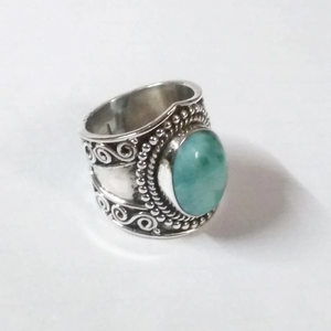 Bague en larimar bleu, argent 925, pierre précieuse, pour elle - Product Image 4