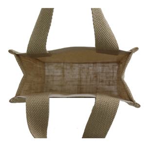 Sac fourre-tout en toile de coton naturel écologique, personnalisé, petit format, avec côtés en jute, pour promotion et cadeaux. - Product Image 6