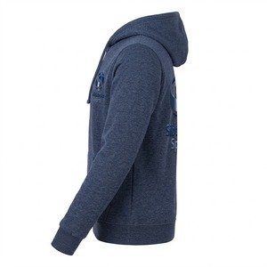 Sweat-shirt à capuche zippé en molleton français pour femme, bleu marine, avec cordon de serrage à la capuche et poches avant - Product Image 2