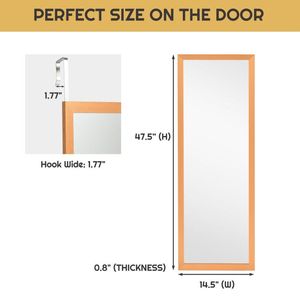 Specchio a Figura Intera con Cornice in Legno 47,5 X 14,5 Pollici - Product Image 4