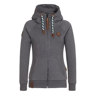 Sudadera con capucha y doble cremallera para mujer, con dobladillo acanalado, de jersey ligero, al por mayor, fabricante de ropa casual, ropa personalizada - Product Image 3