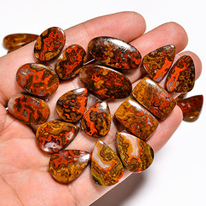 Paire de cabochons d'agate marocaine naturelle en vrac disponible mélange de formes et de tailles pierres précieuses naturelles en vrac pour la fabrication de bijoux - Product Image 2