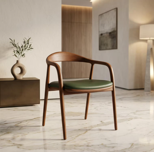 Silla de comedor de madera de alta calidad, estilo simple, para interiores de hotel, color marrón y verde azulado, con asiento acolchado, a precio de mayorista. - Product Image 5
