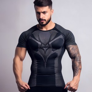 Camiseta de Manga Corta para Hombre con Protección Solar UPF 50+ UV, Tejido Reciclado Anti UV, para Surf - Product Image 2