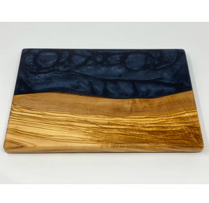 Tabla de cortar minimalista de resina epoxi y madera para cortar frutas, verduras y carne, tabla de cortar artesanal moderna para utensilios de cocina. - Product Image 4