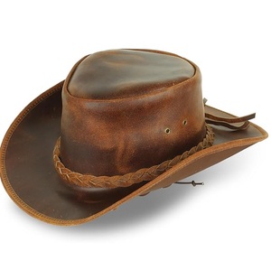 Unisex Leather Cowboy <b>Hat</b> with Braided <b>Band</b> Shapeable Brim Striped Casual Style Adult Four Seasons Fit Beach 56-58CM 2026 - Product Image 3