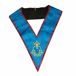 Master of Ceremonies Sautoir <b>Collar</b> Ancient and Accepted Scottish Rite (AASR) Machine Embroidery Lace Safety <b>Pin</b> Premium - Product Image 1