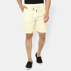 Nouveaux shorts décontractés rayés pour hommes, taille élastique avec cordon de serrage, en coton respirant, pour l'été et la plage, personnalisables avec logo - Product Image 5