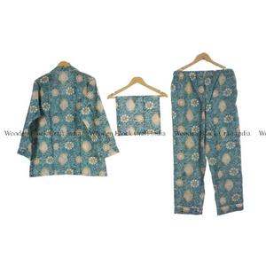 Nuevo Conjunto de Pijama de Verano 100% Algodón con Estampado Simple a Mano, Suave, Ligero y Cómodo para Mujer - Product Image 4