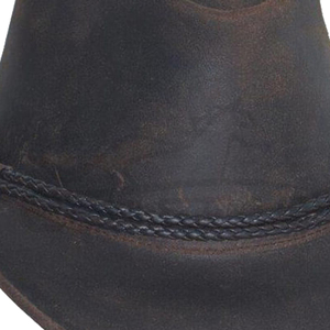 Sombrero de Vaquero de Cuero Marrón Desgastado, Ala Ancha, Estilo Occidental, Diseño Personalizado, Moda para Exteriores, Viajes, Adultos - Product Image 3