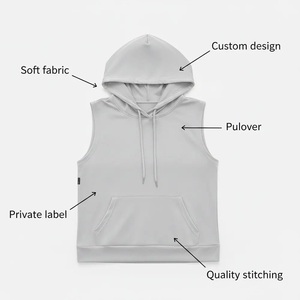 Custom Size Colors Logo Women Sleeveless Hooded Zip Up Vest Cotton Blend Sportswear <b>Running</b> Regular Fit Wholesale Price <b>Hoodies</b> - Product Image 3