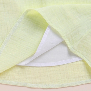 เสื้อขอบผ้ามัสลินออร์แกนิกสำหรับทารกครีม - Product Image 4