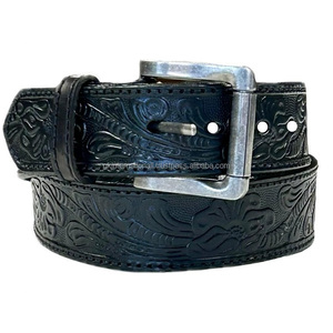 Ceintures en cuir de vachette de qualité selle véritable Outillage de la feuille Sculpture à la main Ceinture d'outillage en cuir occidental pour hommes - Product Image 3