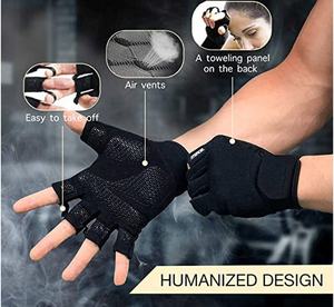 Premium <b>Half</b> Finger Gym Gloves Men Women Non <b>Slip</b> Grip Workout Gloves for Fitness Training Weightlifting - Product Image 5