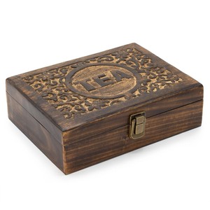 Boîte à thé artisanale en bois de manguier à 4 compartiments – Vente en gros |   Moradabad - Product Image 1