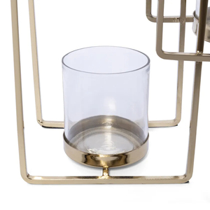 Portavelas de Hierro Hecho a Mano, Portavelas de Estilo Moderno con Acabado Dorado para Decoración de Salas de Estar y Hoteles - Product Image 2