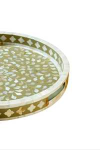 Plateau de service et de rangement élégant fait main avec incrustation de nacre, organisateur en mosaïque de coquillages de nacre de qualité supérieure pour présentation sur table, repas - Product Image 4