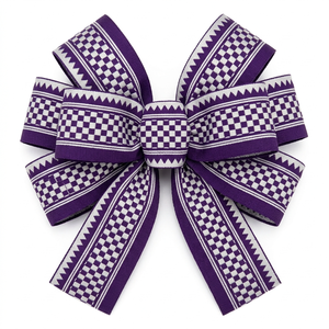 Ruban Jacquard Neelkamal Industries 31 mm, motif argenté violet profond, garniture en tissu métallique pour accessoires de confection et artisanat - Product Image 4