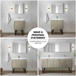 Mobile da Bagno Rustico in Acacia con Specchio da 24 Pollici L X 20 Pollici Piano in marmo coltivato D e 18 pollici. Specchiere da Bagno di Tendenza 2022 - Product Image 6