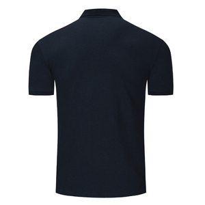 เสื้อโปโลแขนสั้นผู้ชาย ทรงปกติ แต่งขอบตัดกัน ลายทาง สไตล์ลำลอง สีกรมท่า แดง ขาว แบบบล็อกสี - Product Image 2