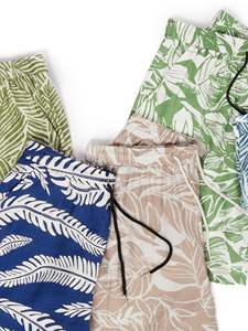 Shorts pour hommes à imprimé palmiers, taille élastique avec cordon de serrage, style tropical, pour l'été, la plage, les vacances, décontracté, coloré, avec chemise blanche pour homme, été - Product Image 4