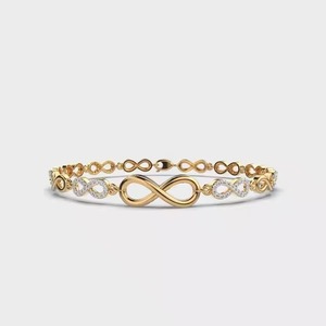 Moissanite Sparkling Diamond <b>Bracelet</b> High Quality 18K Yellow Gold Non-Fade Hip Hop Jewelry for Men and Women - Product Image 1