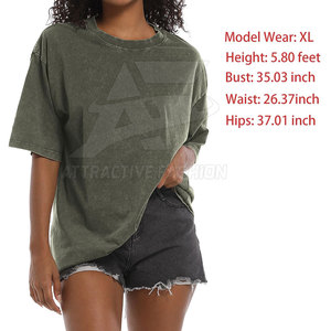 Camiseta de Mujer con Lavado Ácido, Corte Holgado, Precio Económico, Algodón Premium, Transpirable, para Uso Diario - Product Image 4