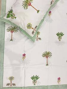 Parure de draps 100 % coton imprimée à la main avec taies d'oreiller assorties, literie artisanale de Jaipur, textile de maison bohème, vente en gros et export - Product Image 4