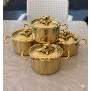 Ensemble de 4 casseroles Ruffoni de qualité supérieure en acier inoxydable texturé martelé, finition argentée brillante et polie, avec couvercles pour légumes - Product Image 3