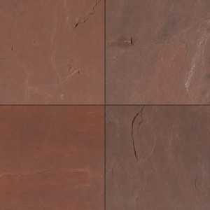 Dalles de pavage en pierre de grès rouge Mandana naturelle Shivara Stones - Dalles indiennes modernes à surface fendue et finition sciée, découpées à la machine - Product Image 1