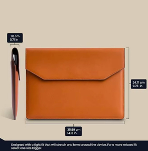 Elegant Luxury Large Genuine Leather <b>Laptop</b> Sleeve Wholesale Business Carry Case Unisex Stylish Office <b>Laptop</b> <b>Protector</b> - Product Image 5