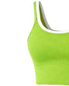 Customized <b>Green</b> Womens Two Piece Skirt Set Crop Tank Top With Cute Sun Patch And High Waist Mini Skirt Stretch Summer Outfit - Product Image 5