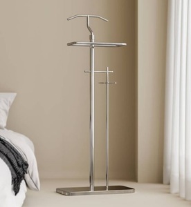 Elegant design shiny nickel-plated metal <b>coat</b> <b>stands</b> with rectangle base luxury bedroom garment <b>rack</b> customized options - Product Image 2