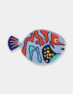 Monedero Mini Vaquero de Piel con Cuentas de Vidrio de Alta Calidad, Diseño de Pescado, Accesorio de Moda Hecho a Mano, Artesanía Ziyan - Product Image 3