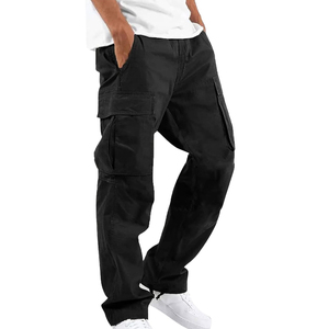 New High Quality Breathable Men's Straight Canvas <b>Cargo</b> <b>Jogger</b> <b>Pants</b> Lightweight 100% Cotton Elastic Cuffs Casual Streetwear - Product Image 1