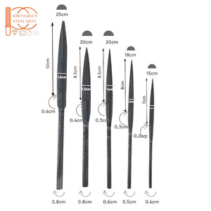 PRIX USINE – Lot de limes demi-aiguilles industrielles MD20 de 200 mm, modèle américain/standard, finition naturelle, coupe lisse, en acier robuste, pour bricolage - Product Image 2