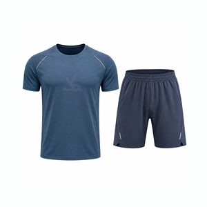 Ensemble de vêtements de sport pour homme, t-shirt de course et short de sport, ensemble de vêtements de sport pour la salle de sport, entraînement physique, vêtements de sport actifs, séchage rapide, respirant, course à pied - Product Image 1