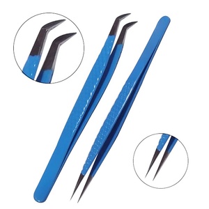 Kit de pinces à cils en acier inoxydable personnalisées, durables et réutilisables, best-seller, étiquette privée, ensemble d'appliqueurs pour extensions de cils, personnalisable - Product Image 2