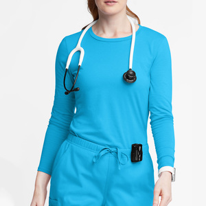 Chemises d'hôpital pour femmes, best-sellers OEM, en coton et polyester, manches longues, à porter sous les blouses, en vente. - Product Image 5