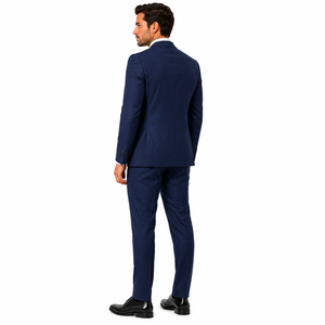 Costume formel pour homme avec logo personnalisé, veste à 2 boutons et revers cranté, ensemble pantalon, couleur unie, ensemble de costume d'affaires personnalisé pour homme - Product Image 4