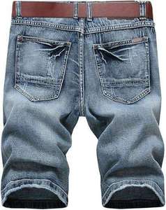 Shorts de Mezclilla Desgastados para Hombre, Cintura Media, Estilo Casual de Verano, Tela de Algodón Transpirable, Corte Recto - Product Image 3