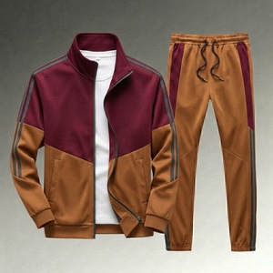 New Trending Streetwear Tracksuit Custom Logo Men's Two Piece Set Oversized Fleece Jogger and Jacket Suit - Product Image 1