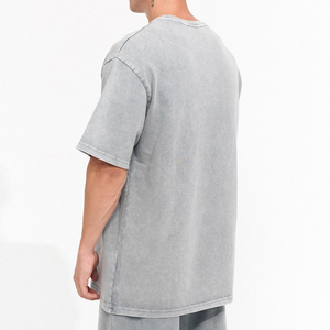 Camiseta Larga Oversize Casual para Hombre, Lavado Ácido, 100% Algodón, Estilo Hip Hop Vintage, Ecológica y Transpirable - Product Image 3