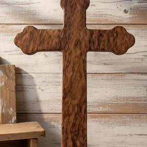 Dark Finish Christian Cross Decor - Product Image 1