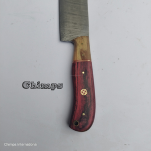 Cuchillo de Chef de lujo de 8 pulgadas, mango de madera PAKKA ergonómico, hecho a mano, cuchillo afilado profesional para picar carne, diseño moderno de Metal - Product Image 6
