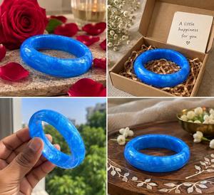 Bracelet jonc en résine brillante de luxe pour femmes, bijoux de créateur modernes pour les détaillants et importateurs de boutiques - Product Image 5
