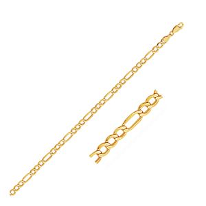 Bracciale Figaro in Oro Giallo 14k 4.6mm, Componenti ed Elementi per Gioielleria Elegante - Product Image 1