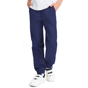 Pantalones Deportivos de Algodón y Spandex Color Caqui para Niños, con Puños Elásticos, Uniformes Escolares - Product Image 4
