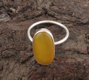 Wholesale Women's Yellow <b>Jade</b> Bezel Setting Sterling Silver 925 Classic Party Engagement Wedding Gemstone <b>Ring</b> Band - Product Image 3