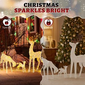 Ensemble de 3 rennes de Noël lumineux résistants aux intempéries, décorations d'extérieur, décorations de maison, figurines et jouets de Noël - Product Image 4